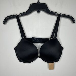 WINGSLOVE Bra Women 32 C Black Push Up NEW Underwire Adjustable Straps